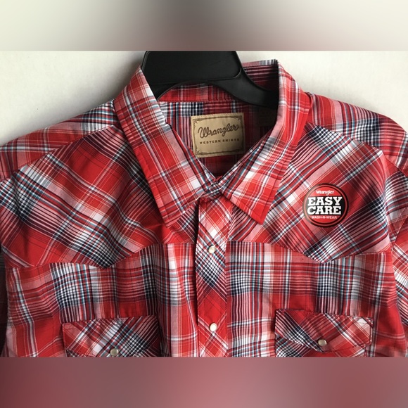 Wrangler Shirt Mens Red Plaid 3XL NWT - Picture 2 of 5